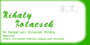 mihaly kolacsek business card