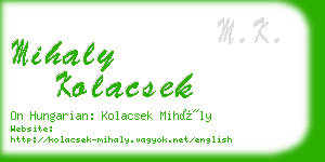 mihaly kolacsek business card